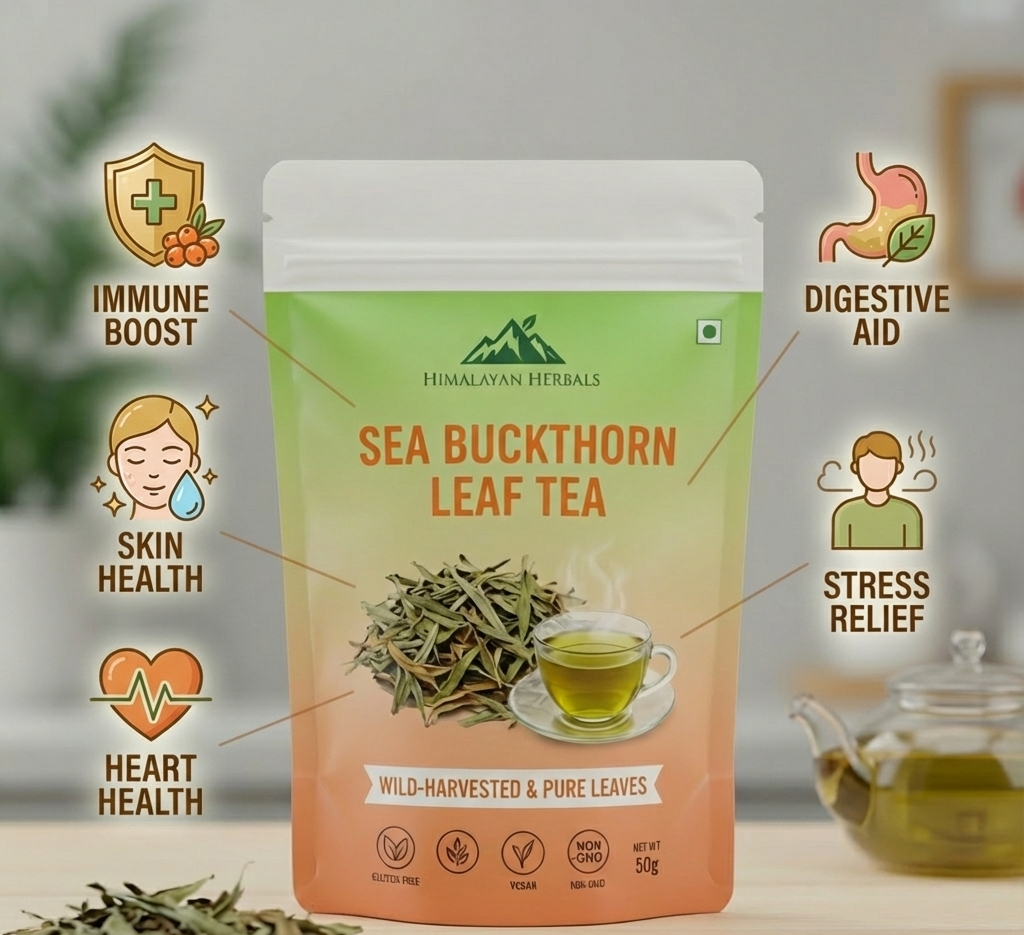 Pure Sea buckthorn Leaves - 80gms | Making 100+ Cup of Tea