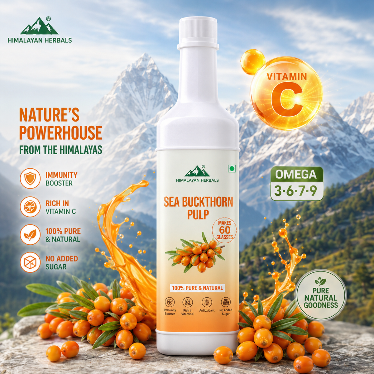 Pure Sea Buckthorn Pulp  (Juice)