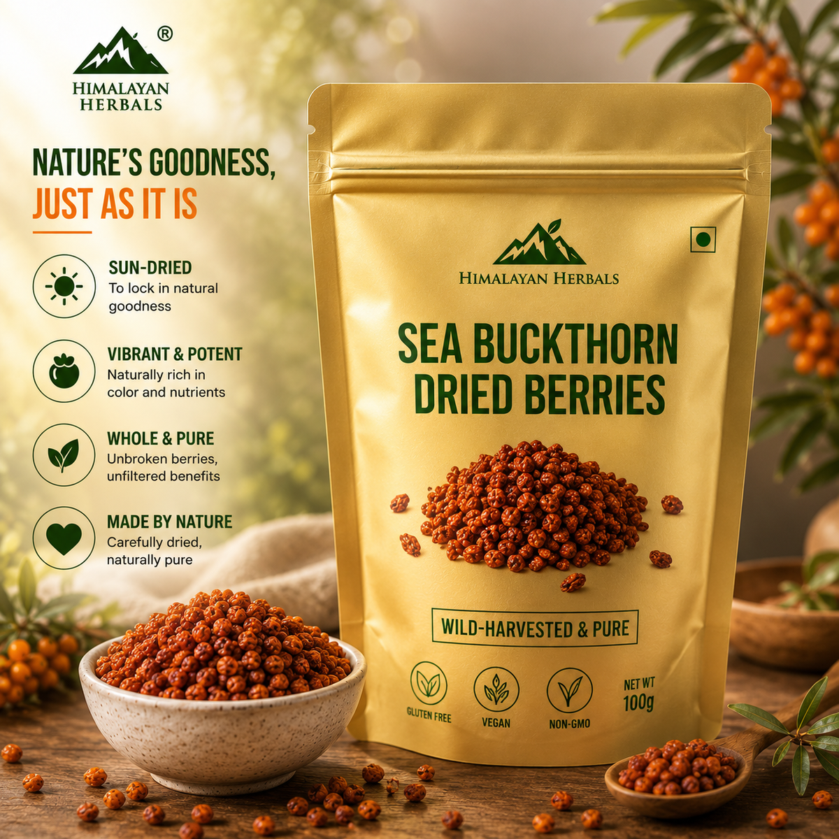 Sea Buckthorn Dry Barriers 100% Pure organic